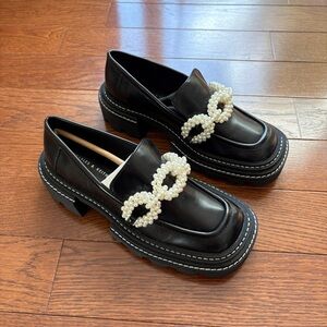 CHARLES & KEITH Perline Beaded Platform Loafers Black 36/W5.5